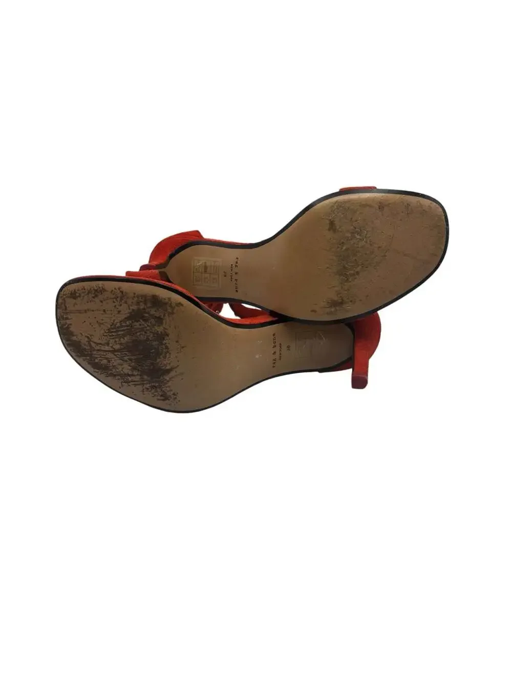 Rag and Bone Tamira Studded Ankle Suede Burnt Red Heels Size 38
